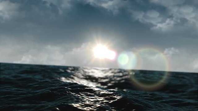 Rough ocean waves. Seamless looping animation.