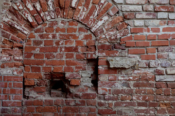 Old brick walls close up.