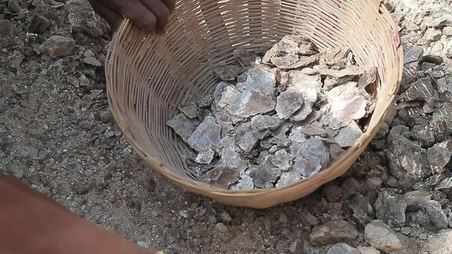 Slavery in Asia. Unskilled workers. Mining of mica. India.