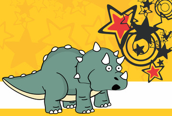 cute baby triceratops cartoon expressions set in vector format very easy to edit 