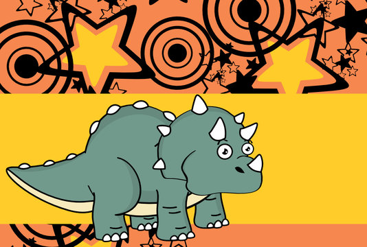 cute baby triceratops cartoon expressions set in vector format very easy to edit 