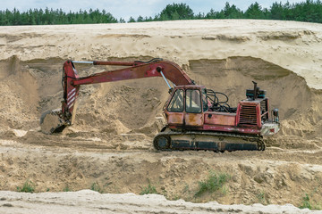 Sand quarry sand pit digger summer light 