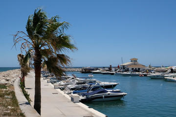 CABO PINO, ANDALUCIA/SPAIN - JULY 2 : Boats in the Marina at Cabo Pino  Andaluc&iacute;a Spain on July 2, 2017. Unidentified people.