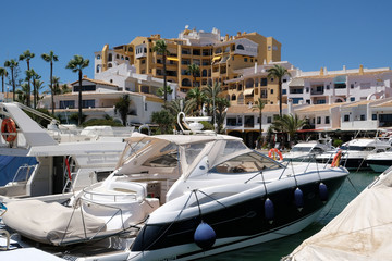 CABO PINO, ANDALUCIA/SPAIN - JULY 2 : Boats in the Marina at Cabo Pino  Andaluc&iacute;a Spain on July 2, 2017. Unidentified people.