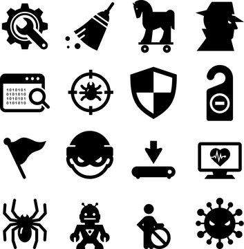 Spyware and Malware Icons - Black Series
