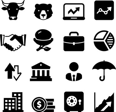 Stock Market Icons - Black Series