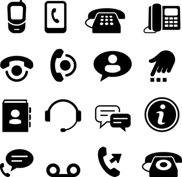 Telephone Icons - Black Series