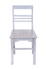 White wooden chair isolated.