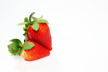 Strawberries on white background