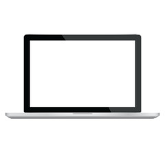 Modern glossy laptop isolated on white vector eps10