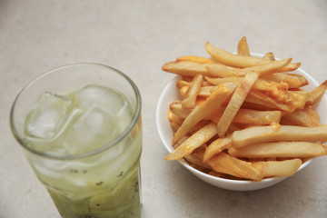 drink and fries