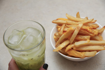drink and fries