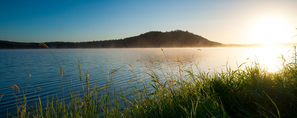 Fototapeta na wymiar Sunrise at Lake Samsonvale, Queensland