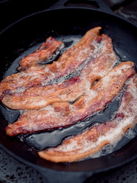 Bacon in a Cast Iron Pan