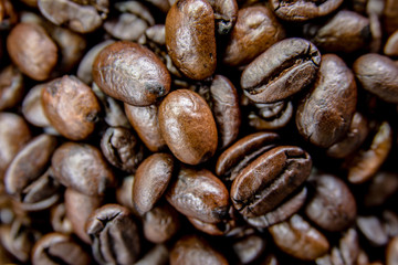 Close-Up Roasted coffee beans