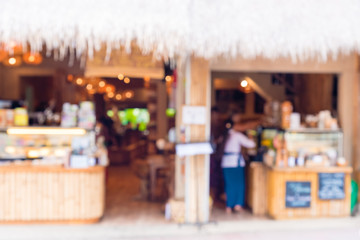 Blurred cafe and restaurant entrance in Asia