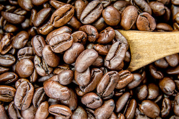 Close-Up Roasted coffee beans