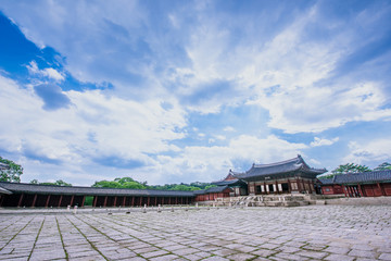 It is the Myeongjeongjeon of Changgyeonggung Palace, the palace where kings of Korea saw their work. South Korea, Seoul.
