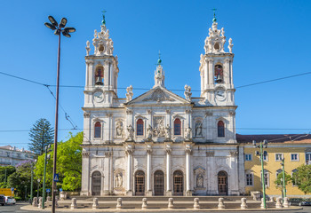 Fototapeta na wymiar View at the Basilica da Estrela in Lisbon ,Portugal