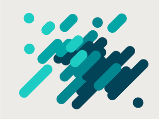 Colorful modern style abstract graphic with composition from various rounded shapes