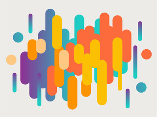 Colorful modern style abstract graphic with composition from various rounded shapes