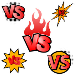 Versus letters. Symbol competition VS. Vector illustration