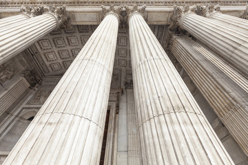 18th century St Paul Cathedral, majestic columns, London, United Kingdom.
