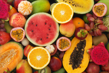 Many fresh fruits