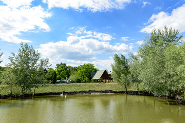 Obraz premium Scenic view of country side in Europe, 