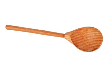 New wooden spoon isolated on a white background
