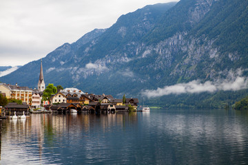 Hallstatt Austria cloudy