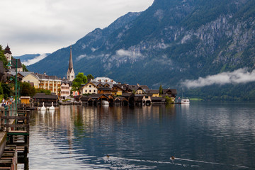 Hallstatt Austria cloudy