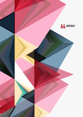 Triangular low poly vector a4 size geometric abstract template