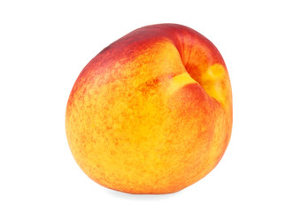 Nectarine fruit isolated on a white background, close up