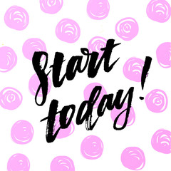 Vector trendy hand lettering poster. Hand drawn calligraphy   