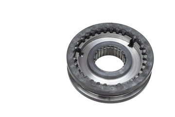 automobile transmission gear shafts on a light background