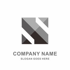 Monogram Letter S Geometric Square Cube Box Architecture Construction Business Company Stock Vector Logo Design Template 