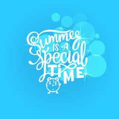 Naklejka na ściany i meble Vector illustration Brush lettering composition of Summer quotes on white background. Summer lettering for cards, posters, prints
