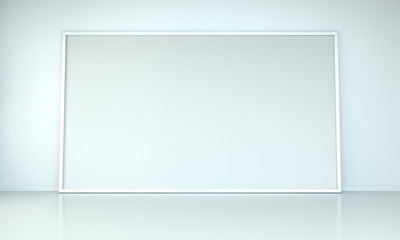 White blank canvas 3D rendering