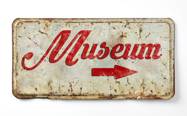 Stylisches Retro Hinweisschild Museum