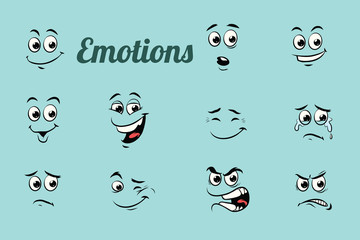 Fototapeta emotions characters collection set obraz