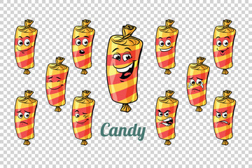 confectionery sweet candy in the wrapper emotions characters col