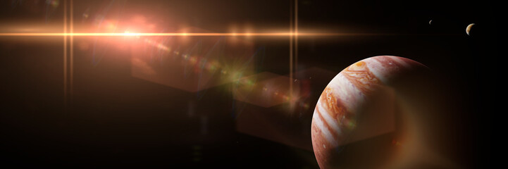 planet Jupiter in lit by the Sun © dottedyeti