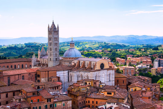  Aerial view with Duomo di Siena