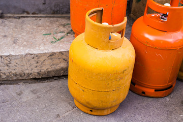 Gas containers. Cooking gas cylinders.