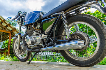 Old classic cafe racer motorbike