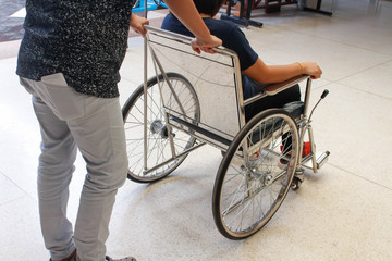 Obraz premium Patient on wheelchair