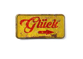 Stylisches Retro Hinweisschild Glück