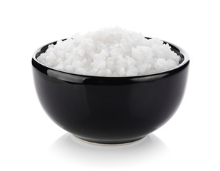 salt in a bowl on white background