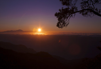 sunset over Teide